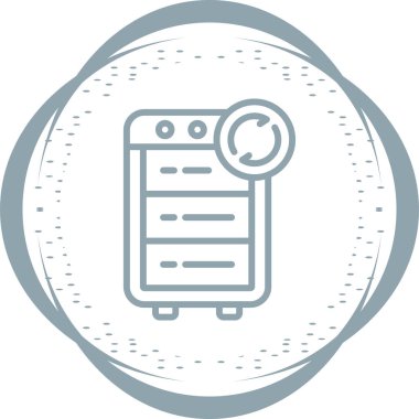 Yedekleme Sunucusu simgesi, vektör illüstrasyonu basit tasarım