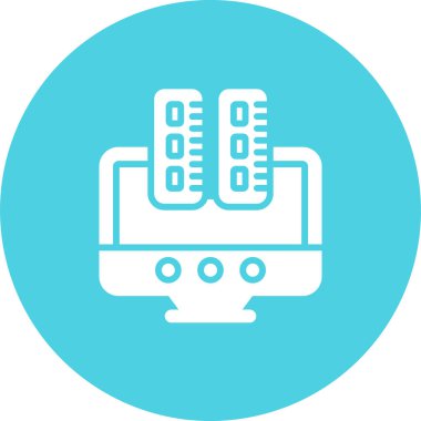 Masaüstü bilgisayar simgesi, vektör illüstrasyonu basit tasarım