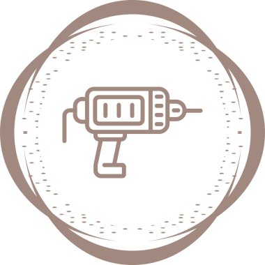 Elektrikli matkap ikonu. Web basit illüstrasyonu.