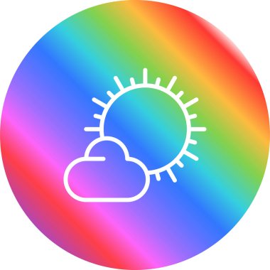 Güneşli hava ikonu, vektör illüstrasyonu basit tasarım