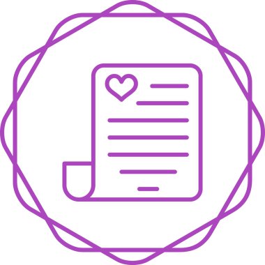 Aşk şiiri ikonu vektör illüstrasyonu