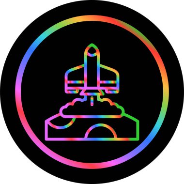 Roket. Web simgesi basit illüstrasyon