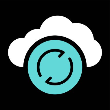 Veri eşzamanla izole edilmiş simge, döndürme simgesi, eşzamanlama vektör simgesi