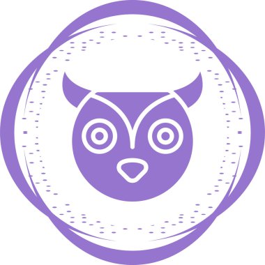 Baykuş. Web simgesi basit illüstrasyon