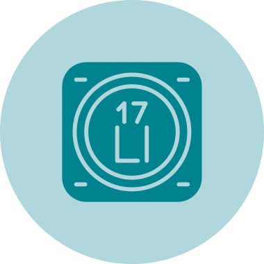 Klor kimyasal element simgesi vektör illüstrasyonu