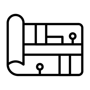 Bir harita simgesinin vektör illüstrasyonu