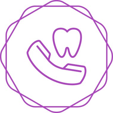 Dişçi simgesine yapılan telefon görüşmesinin vektör çizimi