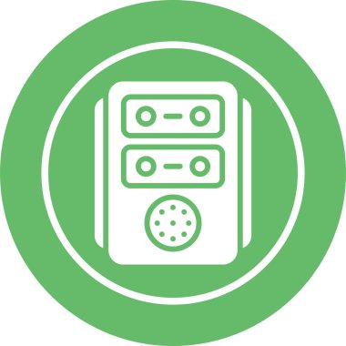 Masaüstü bilgisayar simgesi, vektör illüstrasyonu basit tasarım