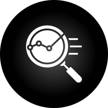 Veri analiz simgesiyle büyüteç. vektör illüstrasyonu
