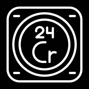 Krom kimyasal element. Web simgesi basit illüstrasyon