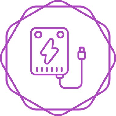 Taşınabilir şarj simgesinin vektör illüstrasyonu