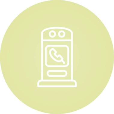 Telefon Booth simgesi, vektör illüstrasyonu  