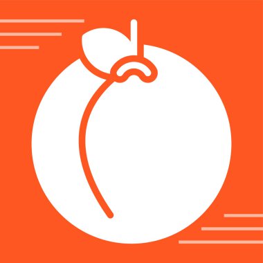 şeftali simgesi web basit illüstrasyon