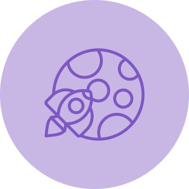 Roket. Web simgesi basit illüstrasyon