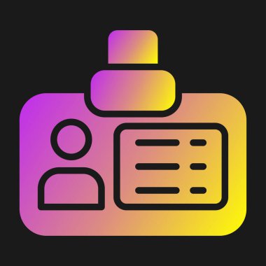 kimlik kartı simgesinin vektör illüstrasyonu