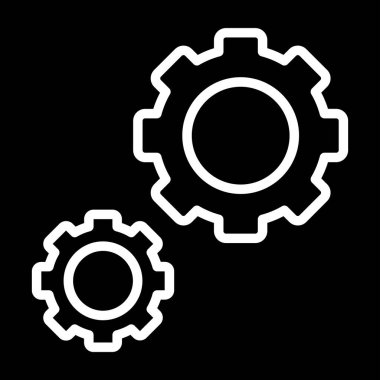 Gears web simgesi, basit vektör illüstrasyonu