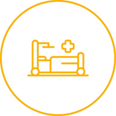 Hastane yatak ikonunun web illüstrasyonu