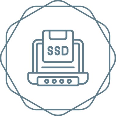 Solid State Drive simgesi, vektör illüstrasyonu basit tasarım
