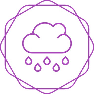 Yağmur Bulutları simge vektör resimlemesi 