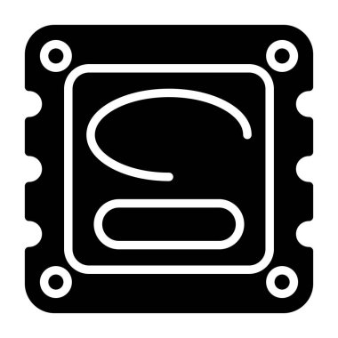 Bilgisayar Cpu simgesinin vektör illüstrasyonu