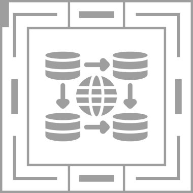 İçerik Teslim Ağı simgesi, vektör illüstrasyonu basit tasarım