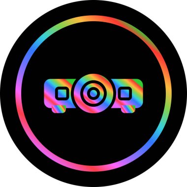 Web sitesi, Mobil, Sunum ve Logo Tasarımı için Projektör Simgesi. Vektör İllüstrasyonu