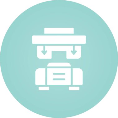 Web tasarımı, bilgi grafikleri ve daha fazlası için Creative Press Machine simgesi çizimi
