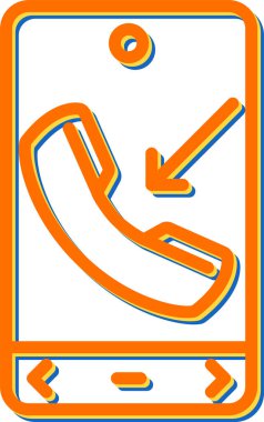 Gelen aramalı cep telefonu. Web simgesi basit illüstrasyon