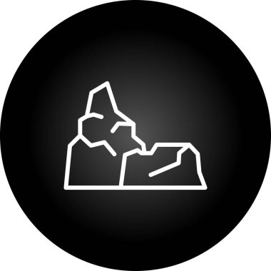 Kayaların simgesi, düz tasarım biçimi  