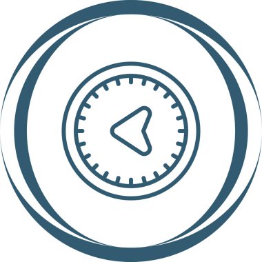 Batı yönü web illüstrasyonlu pusula simgesi