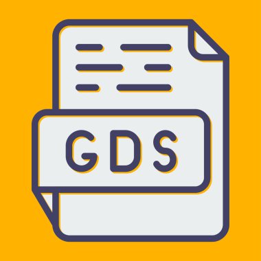 GDS file format icon, vector illustration   clipart