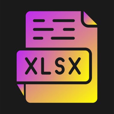 XLSX file icon design, vector illustration