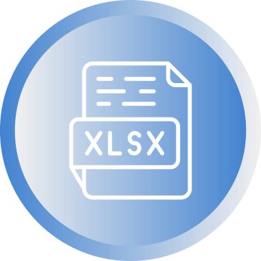 XLSX file icon design, vector illustration