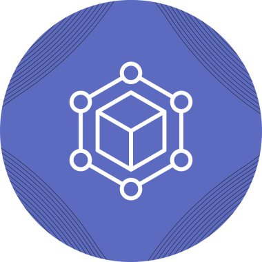 Blockchain web simgesi, basit vektör illüstrasyonu