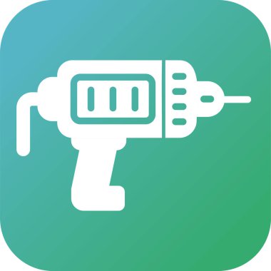 Elektrikli matkap ikonu. Web basit illüstrasyonu.