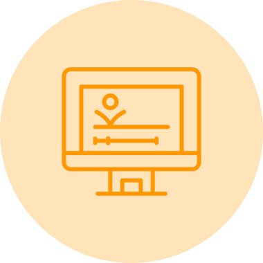 Hareket Grafikleri simgesi, düz çizgi sembolü 