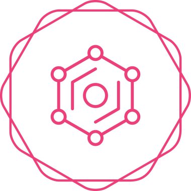 Basit bir altıgen simgesi, web basit illüstrasyonu