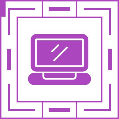 dizüstü bilgisayar simgesi, vektör illüstrasyonu basit tasarım