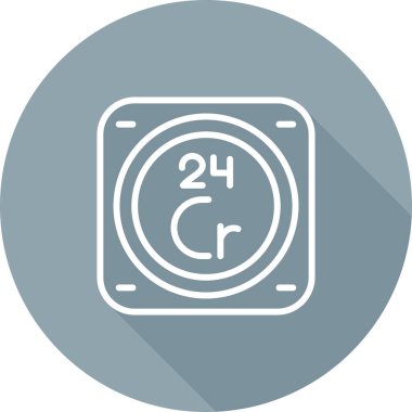 Krom kimyasal element. Web simgesi basit illüstrasyon