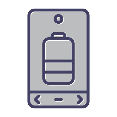 Telefon ekranının pil simgesi, vektör illüstrasyonu basit tasarım