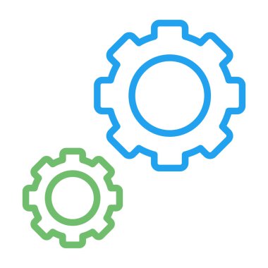 Gears web simgesi, basit vektör illüstrasyonu