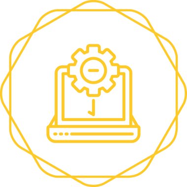 dizüstü bilgisayar simgesi, vektör illüstrasyonu basit tasarım