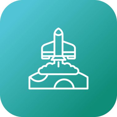 Roket. Web simgesi basit illüstrasyon