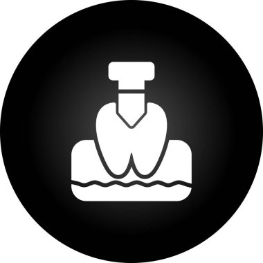 Diş matkabı olan dişler basit simge, web illüstrasyonu