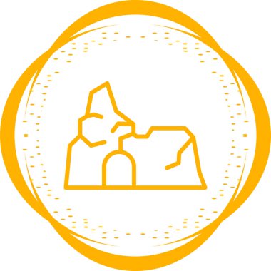 Mağara simgesi, vektör illüstrasyonu basit tasarım