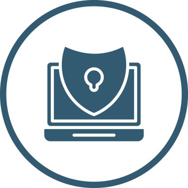 Antivirüs Yazılım Web simgesi vektör çizimi 