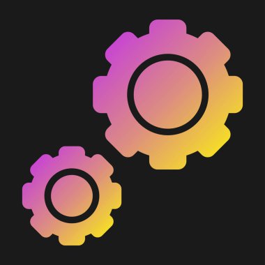 Gears web simgesi, basit vektör illüstrasyonu