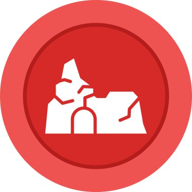 Mağara simgesi, vektör illüstrasyonu basit tasarım