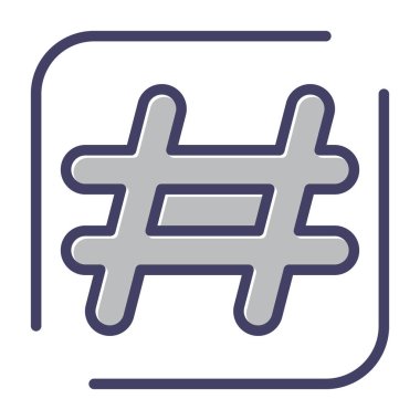 hashtag web simgesi, basit vektör illüstrasyonu