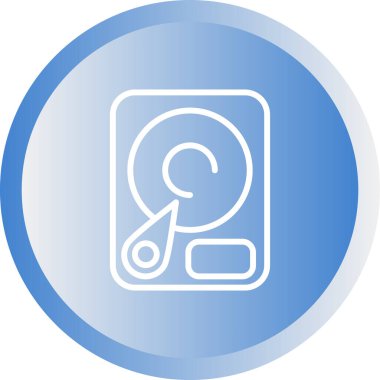 Sabit disk simgesi, vektör illüstrasyonu basit tasarım